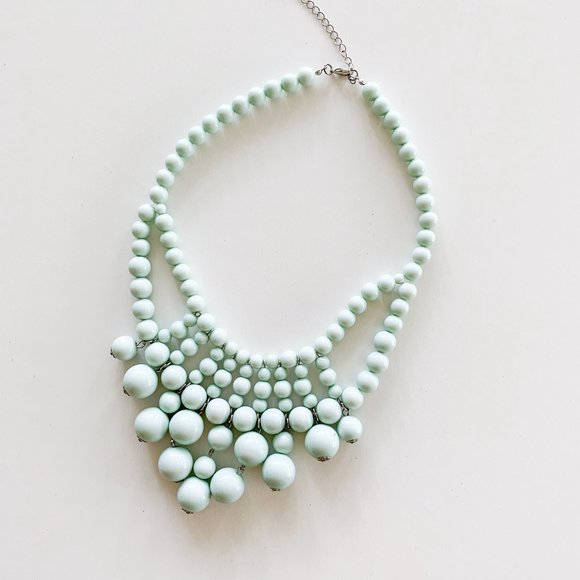 boutique Jewelry - Boutique Mint Green Waterfall Bib Necklace